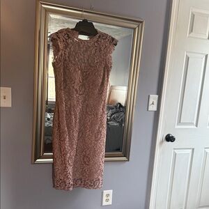 Eliza J Lace Midi Dress in Blush